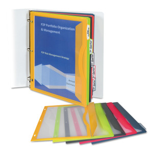 C-Line Binder Pocket With Write-On Index Tabs, 9.88 x 11.38, Assorted, 5/Set View Product Image