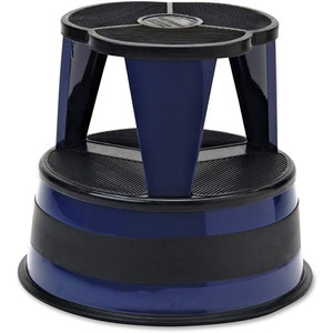 Kik-Step Steel Step Stool, 2-Step, 350 lb Capacity, 16" Diameter x 14.25"h, Navy (CRA100163) View Product Image