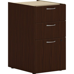 HON Mod HLPLPSBBF Pedestal - 28" Height x 15" Width x 20" Depth - 3 x Box, File Drawer(s) - Finish: Traditional Mahogany, Laminate Product Image 