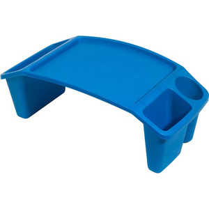 Deflecto Antimicrobial Kids Lap Tray - Supplies, Paper, Book, Pencil, Crayon, Mobile Device, Decoration/Activity - 8.53" Height x 23.35" Width x 12" Depth - Blue - Polypropylene, Plastic Product Image 