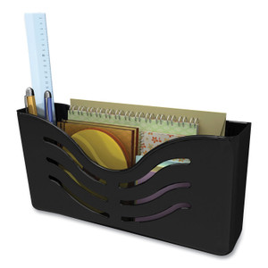 deflecto EZ Link Magnetic Wall Mount Supply Organizer, Legal/Letter/Tabloid Size, 10" x 2.63" x 5", Black View Product Image