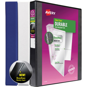 Avery View Binder, Slant Ring, DuraHinge,3" Cap.,Blue (AVE17044) View Product Image