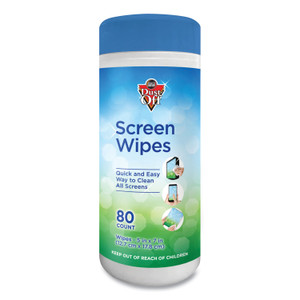 Dust-Off Premoistened Monitor Cleaning Wipes, Cloth, 5 x 7, Citrus, White, 80/Tub View Product Image