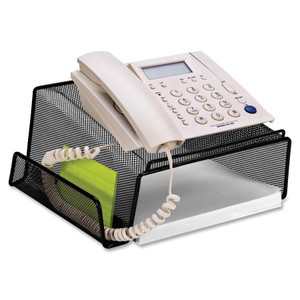 Lorell Black Mesh/Wire Angled Height Mesh Phone Stand (LLR84155) Product Image 