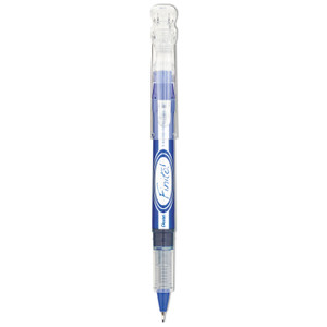 Pentel Finito! Porous Point Pen, Stick, Extra-Fine 0.4 mm, Blue Ink, Blue/Silver/Clear Barrel View Product Image