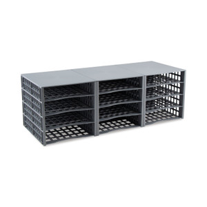 Advantus Snap Configurable Tray System, 12 Compartments, 22.75 x 9.75 x 13, Gray View Product Image