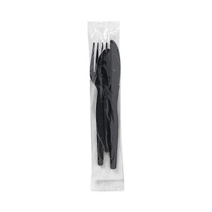 Individually Wrapped Heavyweight Cutlery Set, Fork/Knife/Spoon/Napkin, 250/Carton (DXECH56NC7) View Product Image