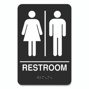 COSCO Indoor Restroom Door Sign, Unixex 5.5 x 8.5, Black/White View Product Image