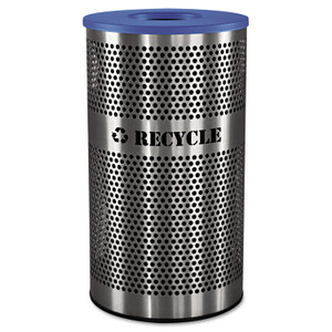 Ex-Cell Stainless Steel Recycle Receptacle, 33 gal, Stainless Steel (EXCVCR33PERFS) View Product Image