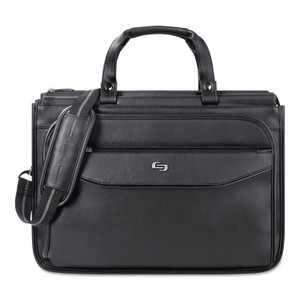 Solo Harrison Briefcase, Fits Devices Up to 15.6", Vinyl, 16.75 x 7.75 x 12, Black (USLCLS3464) View Product Image