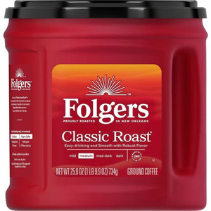 Folgers Ground Classic Roast Coffee - Medium - 25.9 oz Per Canister - Ground - Classic Roast - (FOL30407) Product Image 