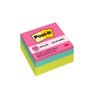 Post-it Notes Original Cubes, 3" x 3", Assorted Bright Colors, 400 Sheets/Cube View Product Image