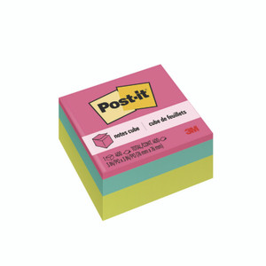 Post-it Notes Original Cubes, 3" x 3", Pastels Collection, 400 Sheets/Cube View Product Image