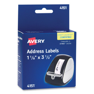 Avery Thermal Printer Labels, Thermal Printers, 1.13 x 3.5, Clear, 120/Roll, 1 Roll/Pack (AVE04151) View Product Image