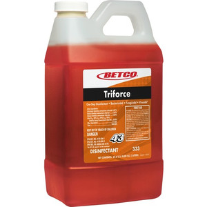 Betco FastDraw 43 Triforce Titan Disinfectant - Concentrate - 67.6 fl oz (2.1 quart) - Fresh Scent - Disinfectant - Orange Product Image 