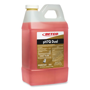 Betco pH7Q Dual Neutral Disinfectant Cleaner, Lemon Scent, 67.6 oz Bottle, 4/Carton (BET3554700) View Product Image
