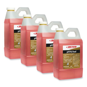 Betco pH7Q Dual Neutral Disinfectant Cleaner, Lemon Scent, 67.6 oz Bottle, 4/Carton View Product Image