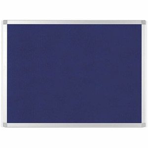 MasterVision Ayda Fabric 36"W Bulletin Board - Blue Fabric Surface - Robust, Tackable, Sleek Style - 0.5" Height x 36" Width Product Image 