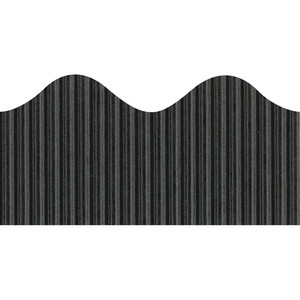 Bordette Decorative Border - Rectangle with Scalloped Trim Shape - Pin-up - Fadeless - 2.25" Width x 600" Length - Black Product Image 