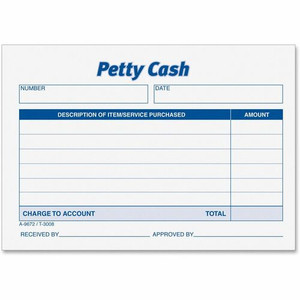 TOPS Received of Petty Cash Forms - 50 Sheet(s) - 5" x 3.50" Sheet Size - White - White Sheet(s) Product Image 