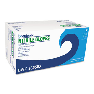 Boardwalk Disposable General-Purpose Nitrile Gloves, Small, Blue, 4 mil, 1,000/Carton (BWK380SCTA) View Product Image