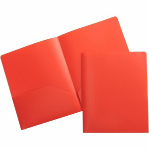Business Source Letter Portfolio - 8 1/2" x 11" - 30 Sheets Capacity - 2 Pocket(s) - Red Product Image 