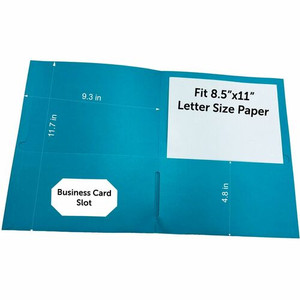 Business Source Letter Portfolio - 8 1/2" x 11" - 125 Sheets Capacity - 2 Inside Front & Back Pocket(s) - Teal Product Image 