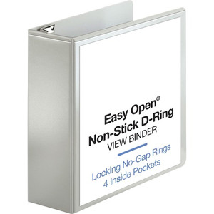 Business Source Locking D-Ring View Binder - 4" Binder Capacity - Letter - 8 1/2" x 11" Sheet Size - 775 Sheet Capacity - Fastener(s): D-Ring - (BSN26963) Product Image 
