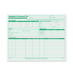 TOPS Employee's Record File Folder, Straight Tabs, Letter Size, Index Stock, Green, 20/Pack (TOP3287) View Product Image