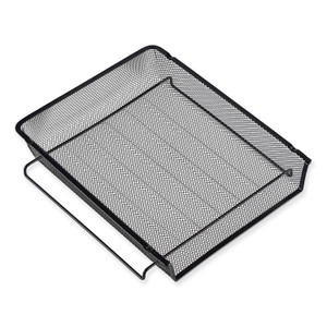 Universal Deluxe Mesh Stacking Side Load Tray, 1 Section, Legal Size Files, 17" x 10.88" x 2.5", Black View Product Image