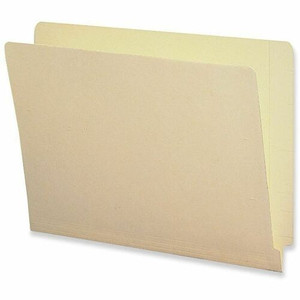 Business Source Straight Tab Cut Letter Recycled End Tab File Folder - 8 1/2" x 11" - End Tab Location - 11 pt. - 10% Recycled Product Image 