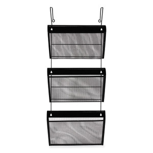 Universal Mesh Three-Pack Wall Files, 3 Sections, Letter Size, 14.13" x 3.38" x 8.5", Black View Product Image