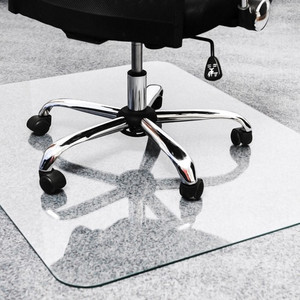 Floortex Heavy-Duty Glass Chair Mat for Hard Floors & Carpets - 36" x 48" - Hard Floor, Home, Office, Carpet - 48" Length x 36" Width x 0.200" Depth x 0.200" Thickness - Rectangular - Glass, Tempered Glass Product Image 