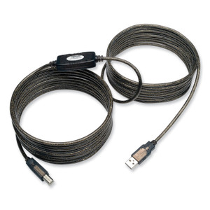 Tripp Lite USB 2.0 Active Repeater Cable, A to B (M/M), 25 ft, Black View Product Image