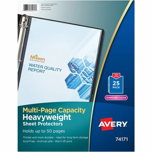 Avery Diamond Clear Multi-Page Capacity Sheet Protectors - 50 x Sheet Capacity - For Letter 8 1/2" x 11" Sheet - Clear - Polypropylene Product Image 