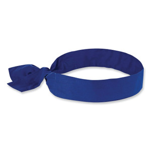 ergodyne Chill-Its 6700 Cooling Bandana Polymer Tie Headband, One Size Fits Most, Solid Blue, Ships in 1-3 Business Days (EGO12307) View Product Image