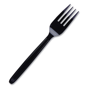 WNA Cutlery for Cutlerease Dispensing System, Fork, 6", Black, 960/Box (WNACEASEFK960BL) View Product Image