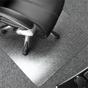 Floortex Polycarbonate Rectangular Chair Mat for Carpets up to 1/2" - 48" x 53" - Home, Office, Carpeted Floor, Floor, Carpet - 53" Length x 48" Width x 0.085" Depth x 0.085" Thickness - Rectangular - Polycarbonate Product Image 