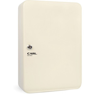 CARL Steel Security Key Cabinet - 12.5" Length x 9.3" Width x 3.5" Height - Lockable, Wall Mountable - Ivory Product Image 