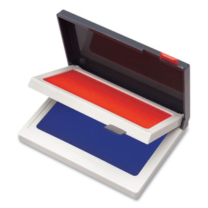 COSCO Two-Color Felt Stamp Pads, 4.25" x 3.75", Blue/Red View Product Image