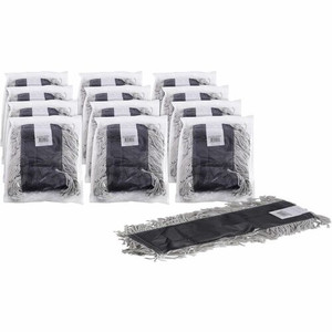 Genuine Joe Disposable Dust Mop Refill - 18" Width x 5" Depth - Disposable, Looped Ends, Fray Resistant, 4-ply, Absorbent, Quick Drying, Durable, 4-ply Yarn - Cotton, Synthetic - Natural Product Image 