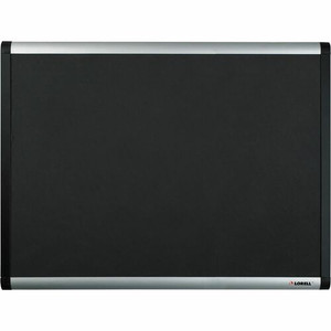 Lorell Mesh Bulletin Board - 36" Board Height x 24" Board Width - Fabric Surface - Black Anodized Aluminum Frame Product Image 