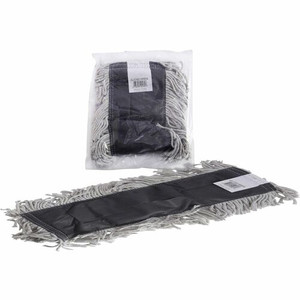 Genuine Joe Disposable Dust Mop Refill - 18" Width x 5" Depth - Disposable, 4-ply, Looped Ends, Quick Drying, Fray Resistant, Absorbent, Durable, 4-ply Yarn - Cotton, Synthetic - Natural Product Image 