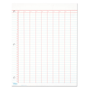 TOPS Data Pad with Numbered Column Headings, Data/Lab-Record Format, Wide/Legal Rule, 10 Columns, 8.5 x 11, White, 50 Sheets (TOP3619) View Product Image