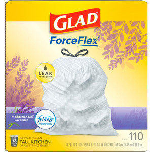Glad ForceFlex Tall Kitchen Drawstring Trash Bags (CLO79157) View Product Image