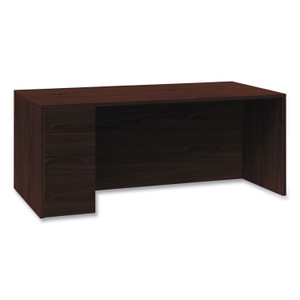 HON 10500 Series Single Pedestal Desk, Left Pedestal: Box/Box/File, 66" x 30" x 29.5", Mahogany View Product Image