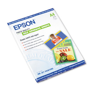 Epson Photo-Quality Self Adhesive Paper, 8.38 x 11.75, Matte White, 10/Pack (EPSS041106) View Product Image