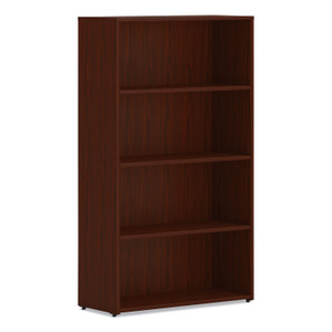 HON Mod Bookcase, Four-Shelf/3 Adjustable, 30w x 13d x 53h, Traditional Mahogany (HONLBC3013B4LT1) View Product Image