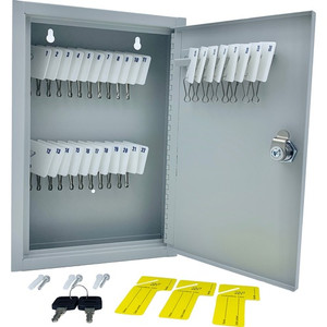 Huron Slotted Heavy-duty Key Cabinet - Keyhole Slot, Heavy Duty, Durable, Locking System - Gray Product Image 