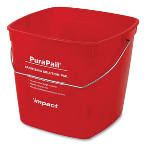 Impact Purapail Sanitizing Bucket, 6 Qt, Polyethylene, Red (IMP55066SEA) View Product Image